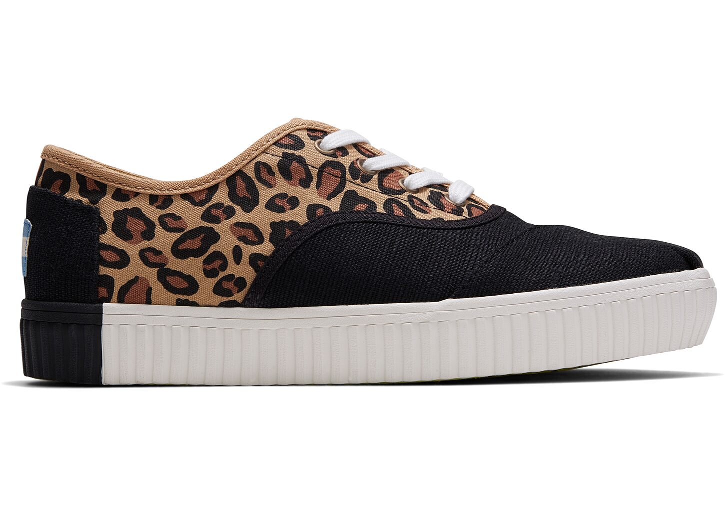 Toms Venice Leopard Printed Canvas Cordones Indio - Womens Sneakers - Black/Leopard - NZ - 459876ZYE